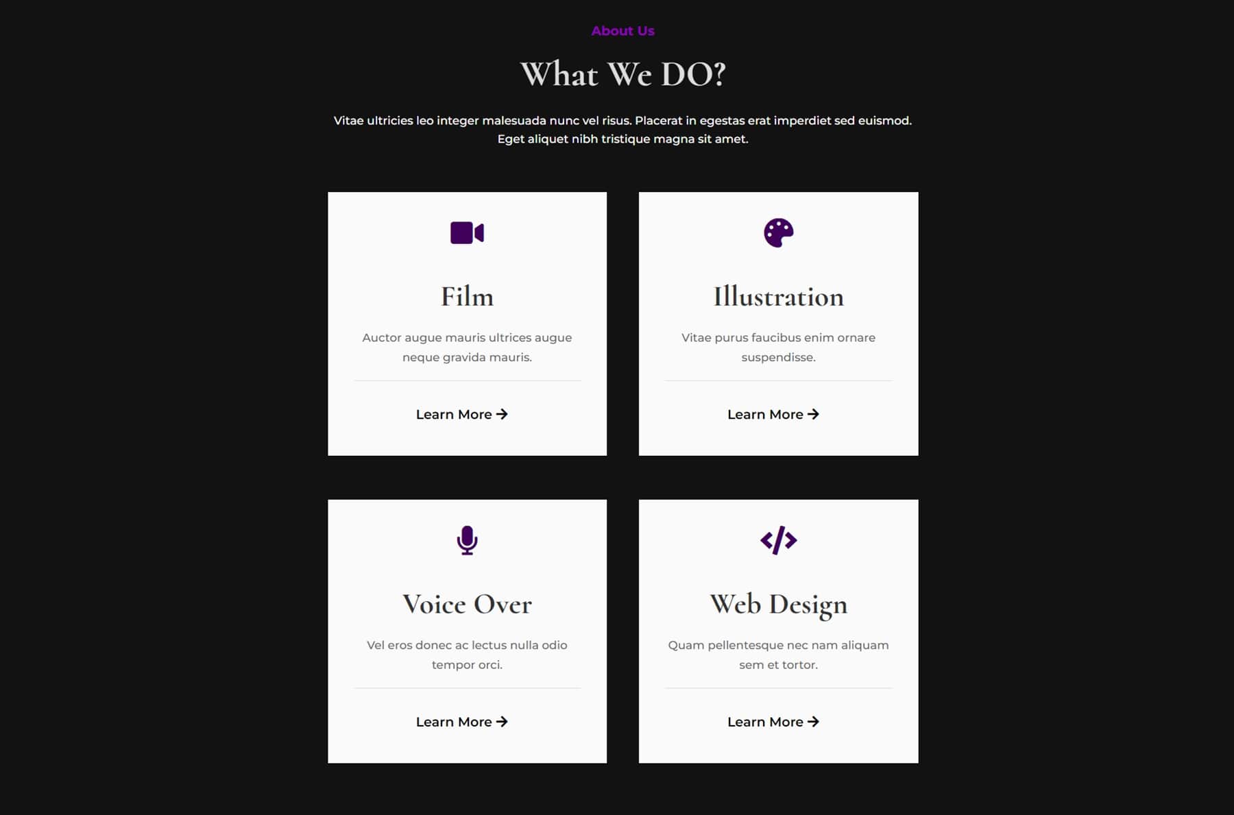 Divi Product Highlight Divi Designer Pack Services Dark 25