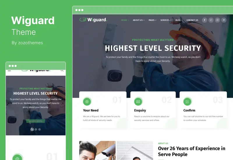 Wiguard 主题 - CCTV & Security WordPress 主题