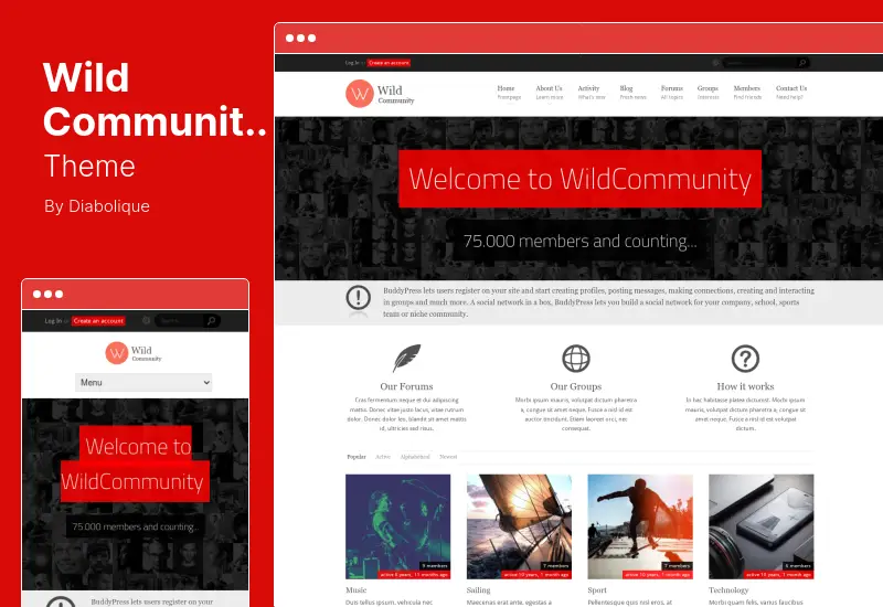 WildCommunity Teması - BuddyPress Topluluğu WordPress Teması