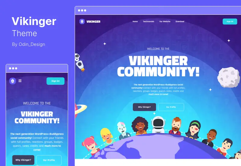 Vikinger Teması - BuddyPress ve GamiPress Sosyal Topluluğu WordPress Teması