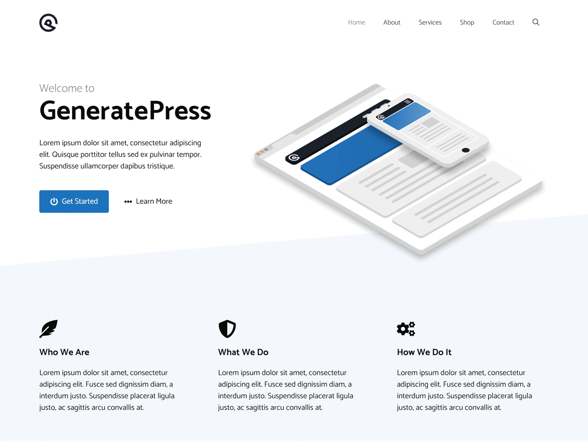 GeneratePress teması - Kaynak: WordPress.org