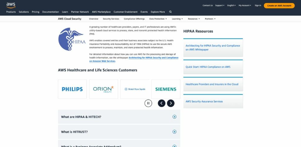 aws hipaa-Konformität