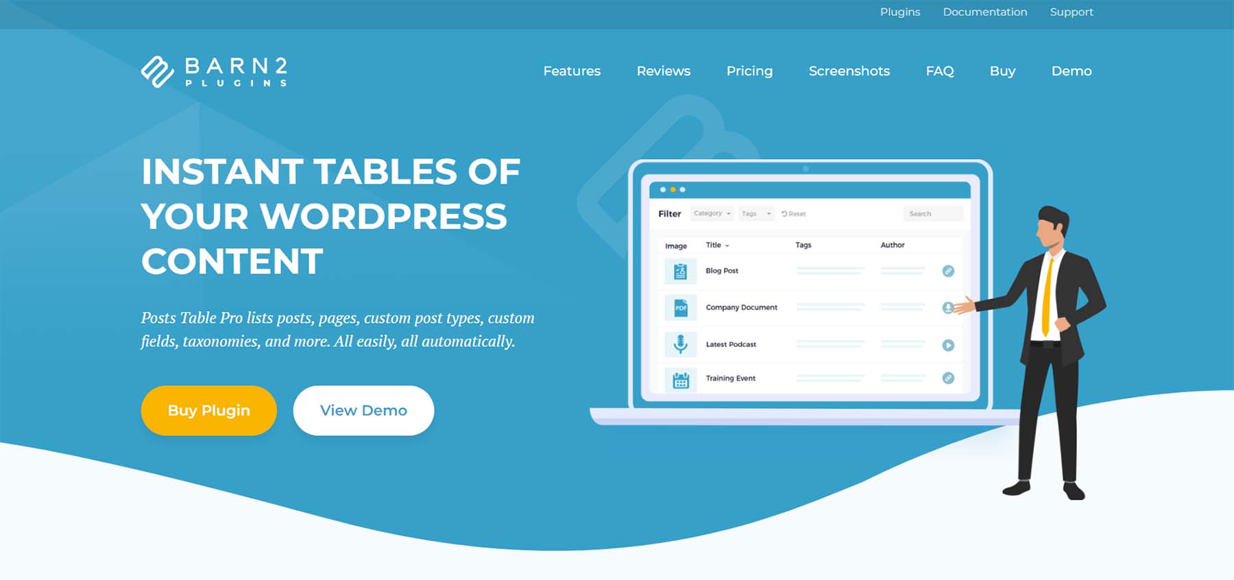 Plug-in de tabela do Posts Table Pro WordPress