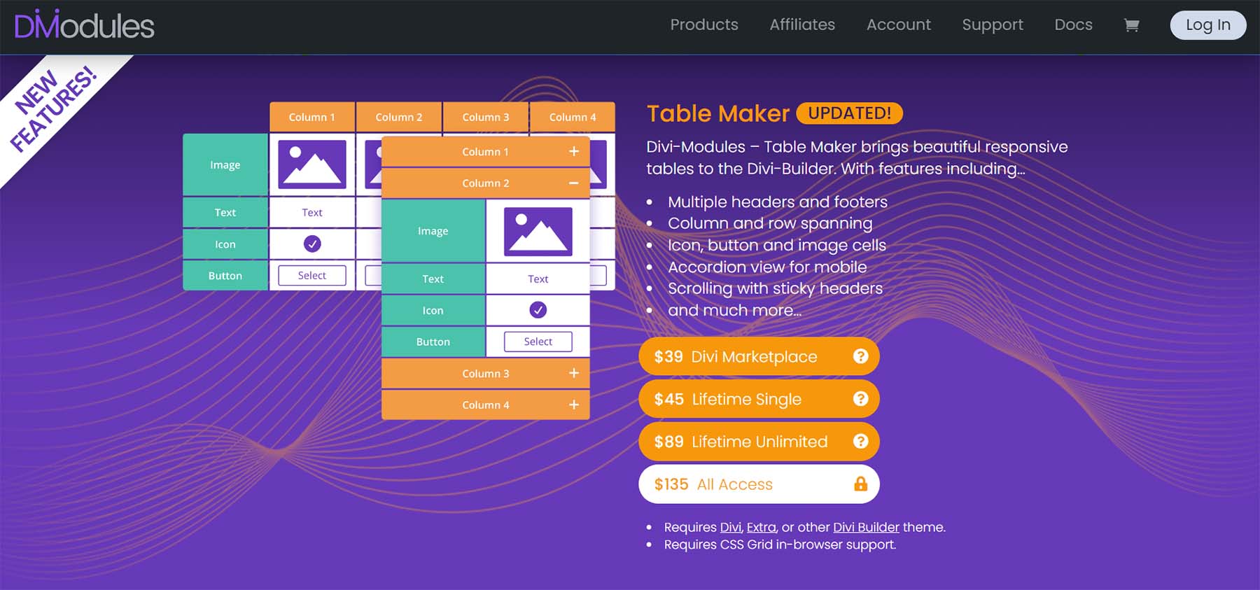 TableMaker para Divi