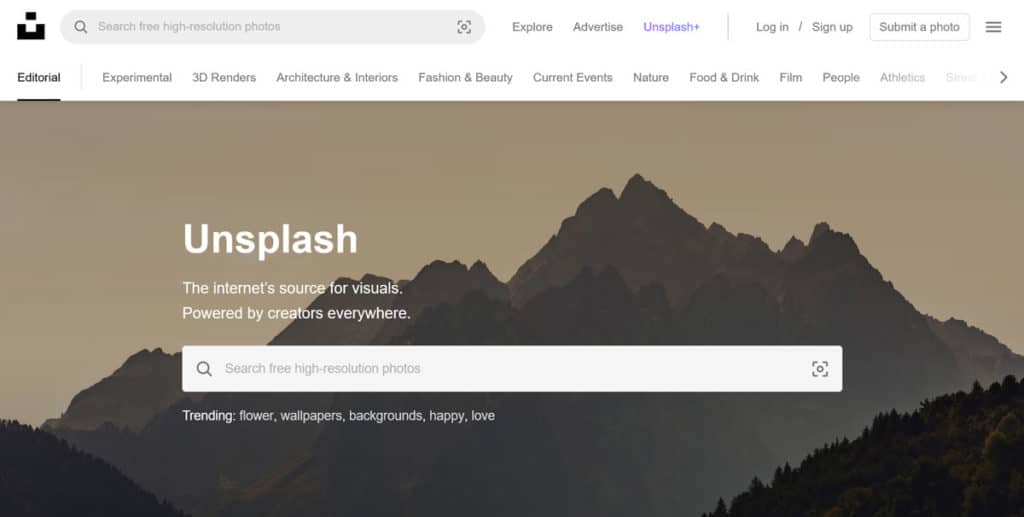 situs gambar stok gratis unsplash