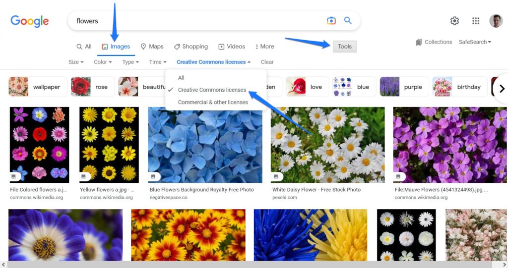 pencarian gambar google untuk gambar berlisensi creative commons