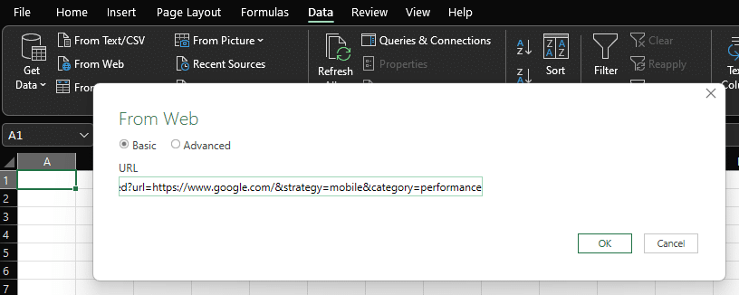 Excel aus dem Webdatenimport