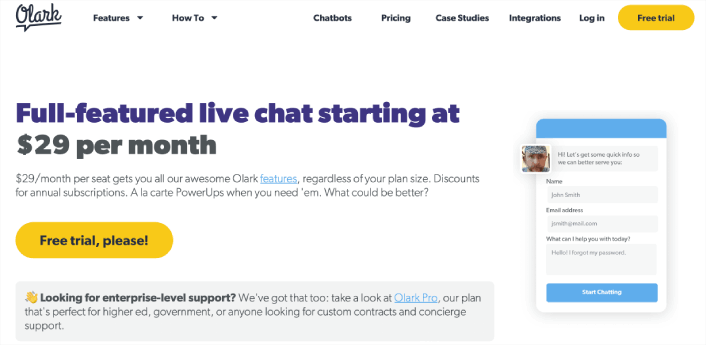 Olark Live-Chat-Software