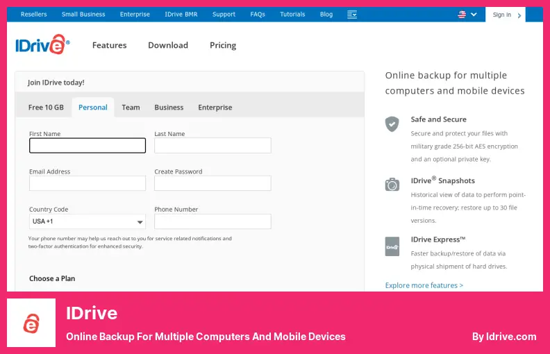 IDrive - Online-Backup für mehrere Computer und Mobilgeräte