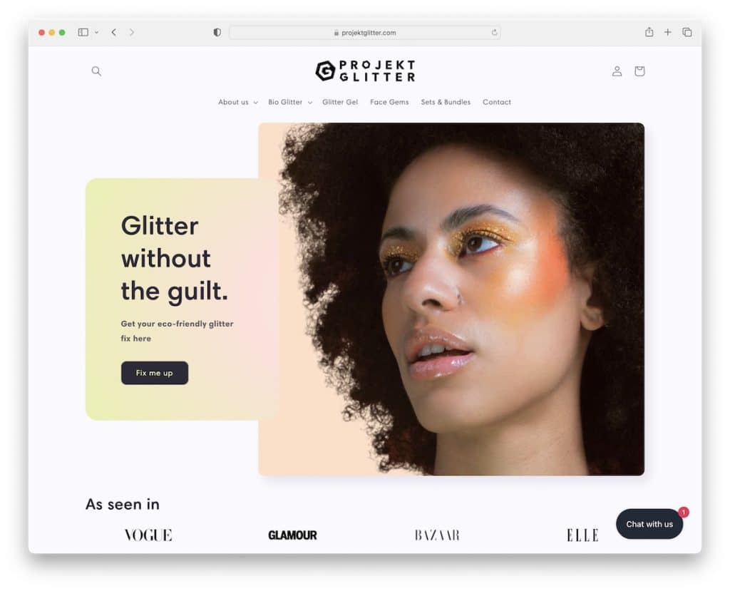 projekt glitter squarespace 전자 상거래 예