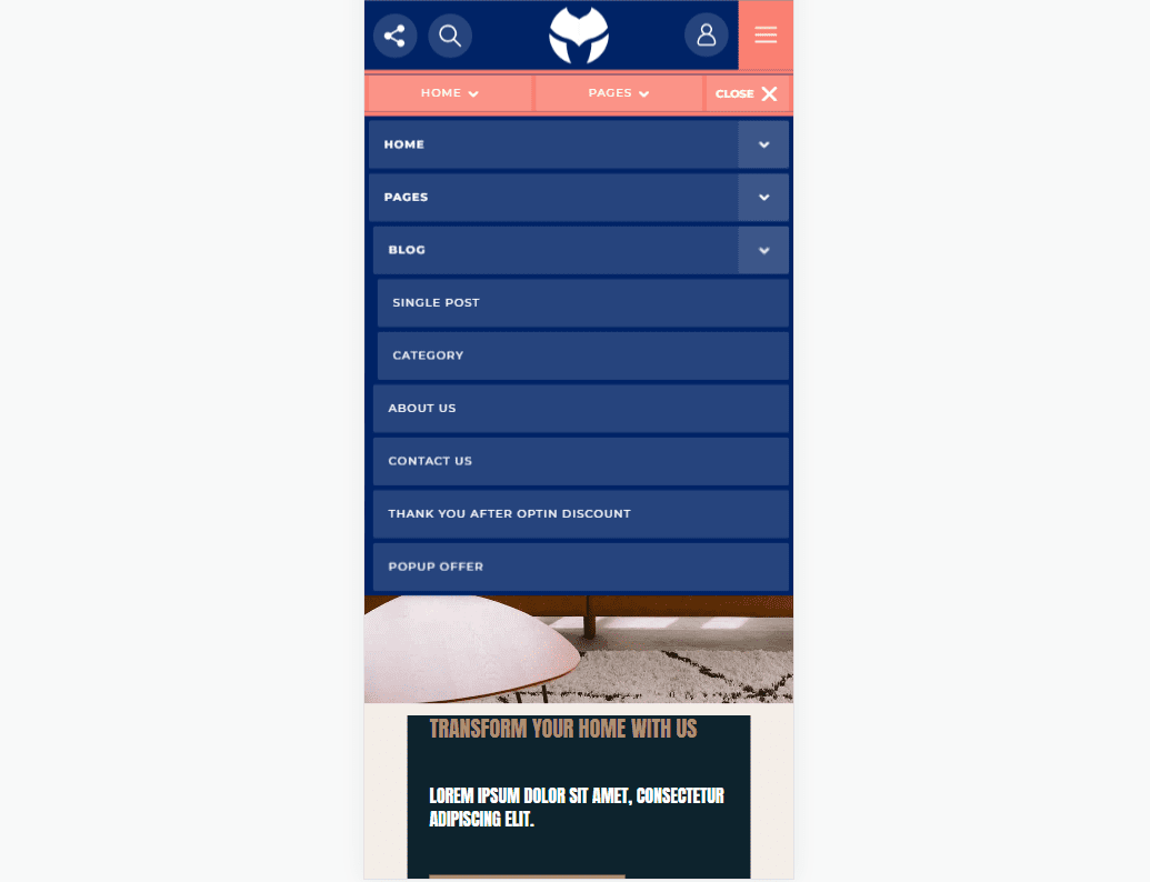 Divi MadMenu Demo Trece