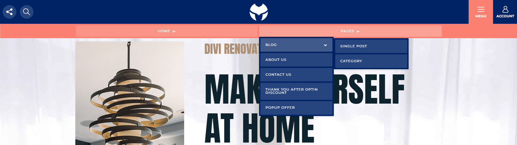 Divi MadMenu Demo Trece