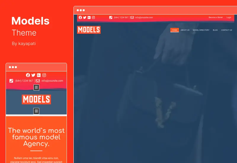 模特主題 - Fashion Agency WordPress 主題