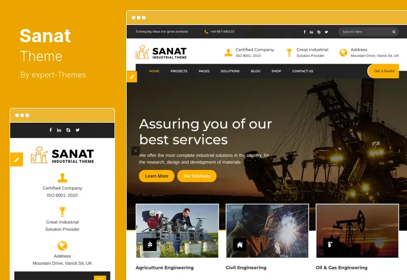 Sanat Theme - 공장 및 산업 WordPress Theme