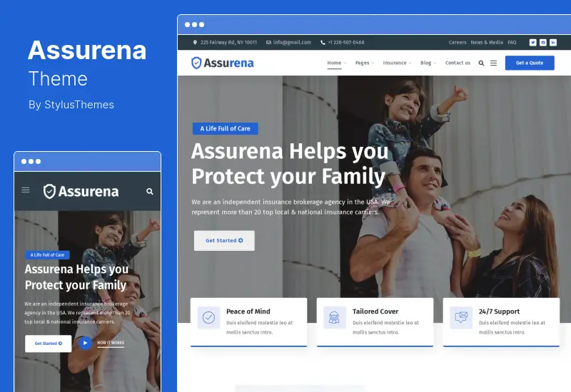 Assurena 테마 - 보험 기관 워드프레스 테마