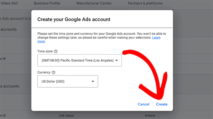 Create a Google Ads account