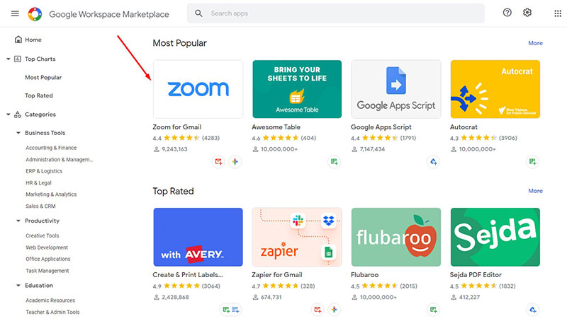 Google Workspace Marketplace 缩放插件