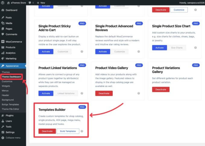 Cómo habilitar el generador de plantillas Botiga Pro para personalizar la página de la tienda de WooCommerce