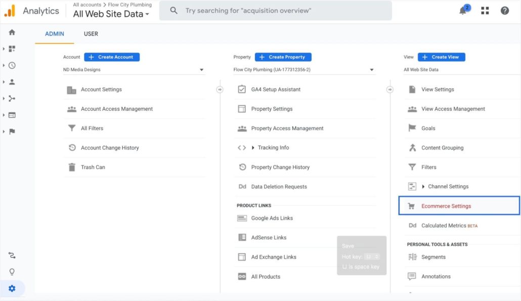 Configuración de comercio electrónico