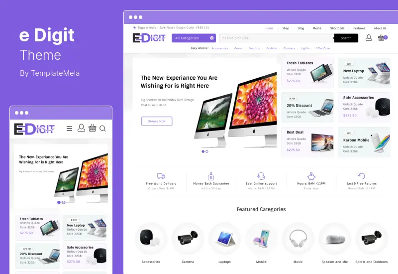 Tema eDigit - Tema multipropósito de WooCommerce