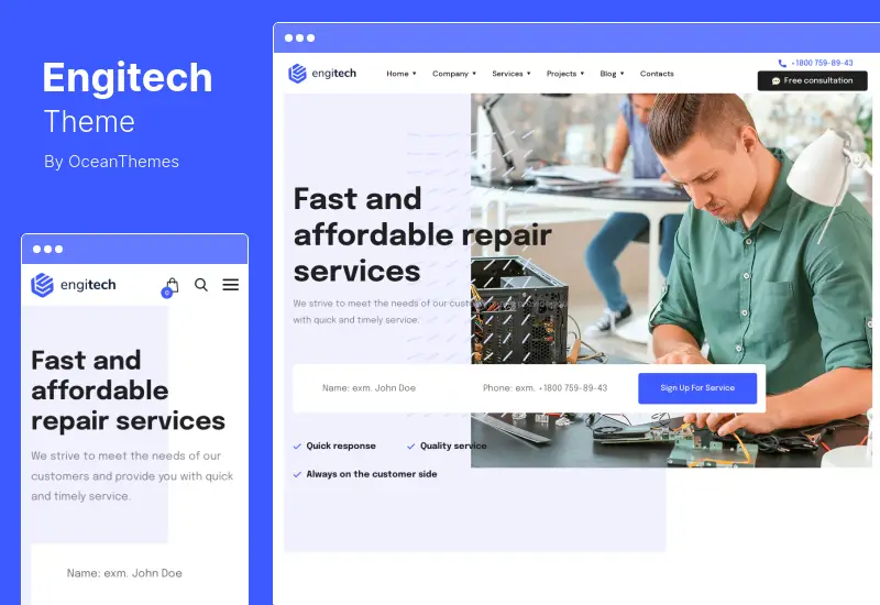 Engitech Theme - Tema de WordPress para servicios y soluciones de TI