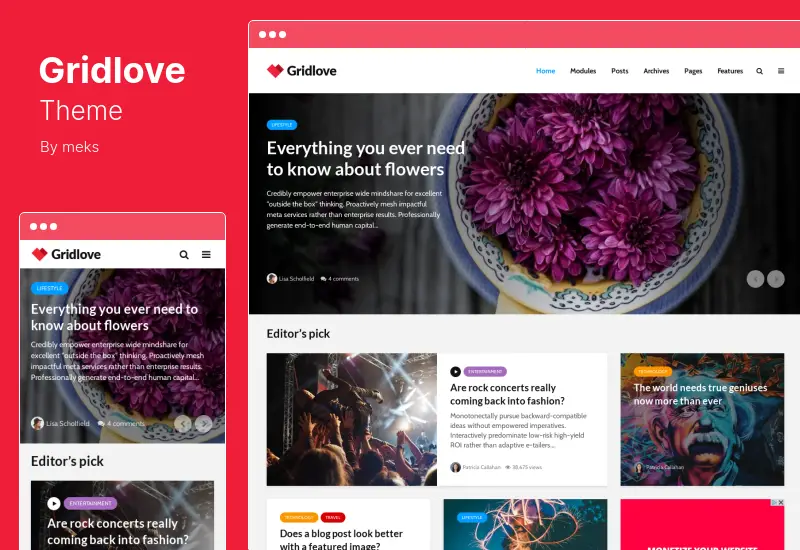 Gridlove Theme - Tema de WordPress para portal de noticias y revista