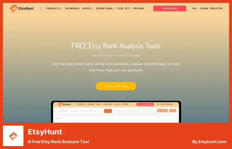 EtsyHunt: una herramienta gratuita de análisis de clasificación de Etsy