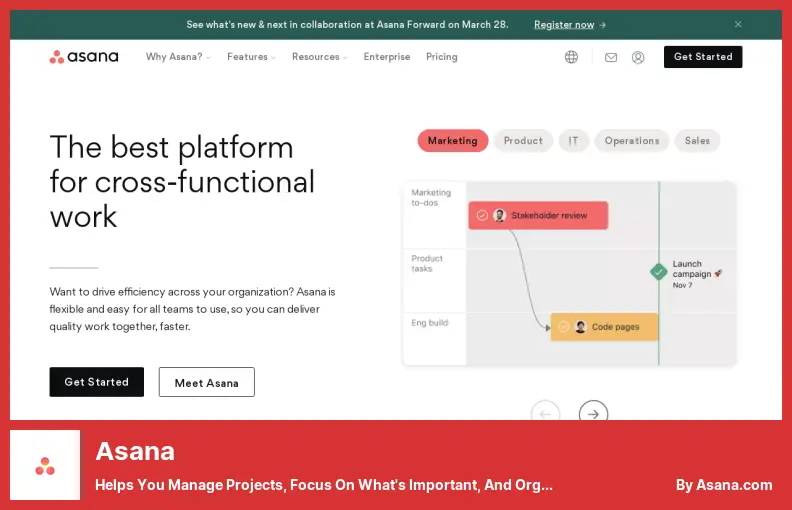 Asana: te ayuda a administrar proyectos, concentrarte en lo importante y organizar el trabajo