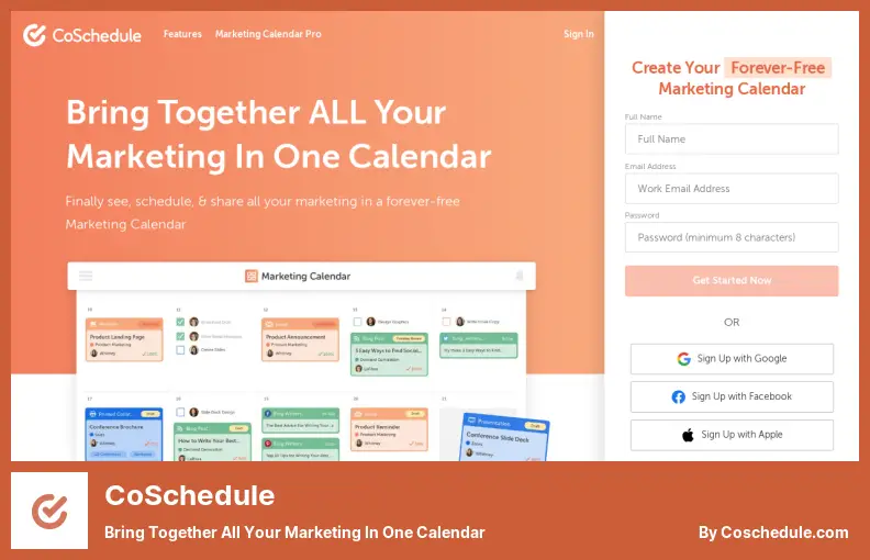 CoSchedule - Reúna todo su marketing en un solo calendario