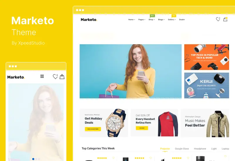 Tema Marketo - Tema WooCommerce WordPress para comercio electrónico y mercado de múltiples proveedores