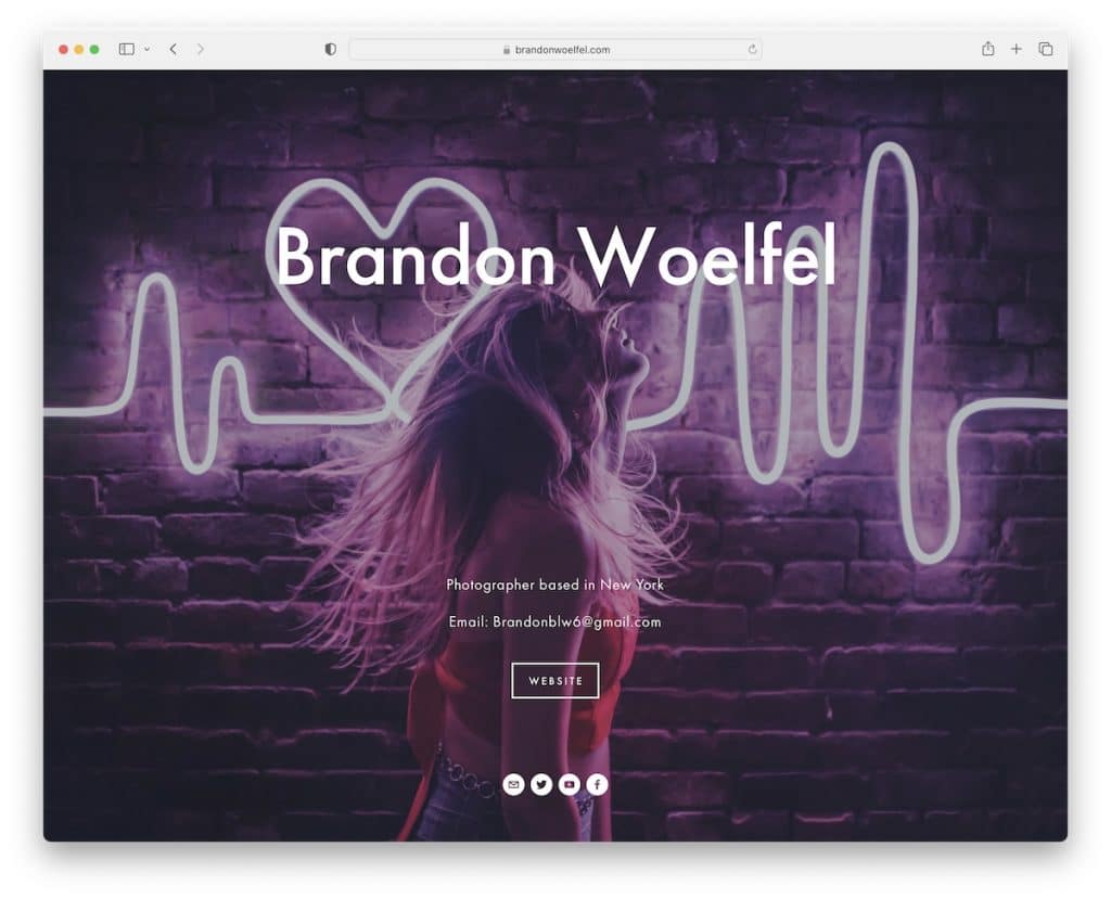 Brandon Woelfel esempio di fotografia Squarespace