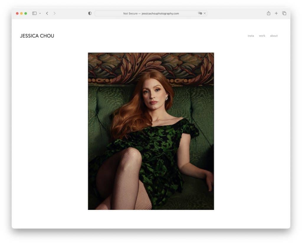 esempio di fotografia di jessica chou squarespace
