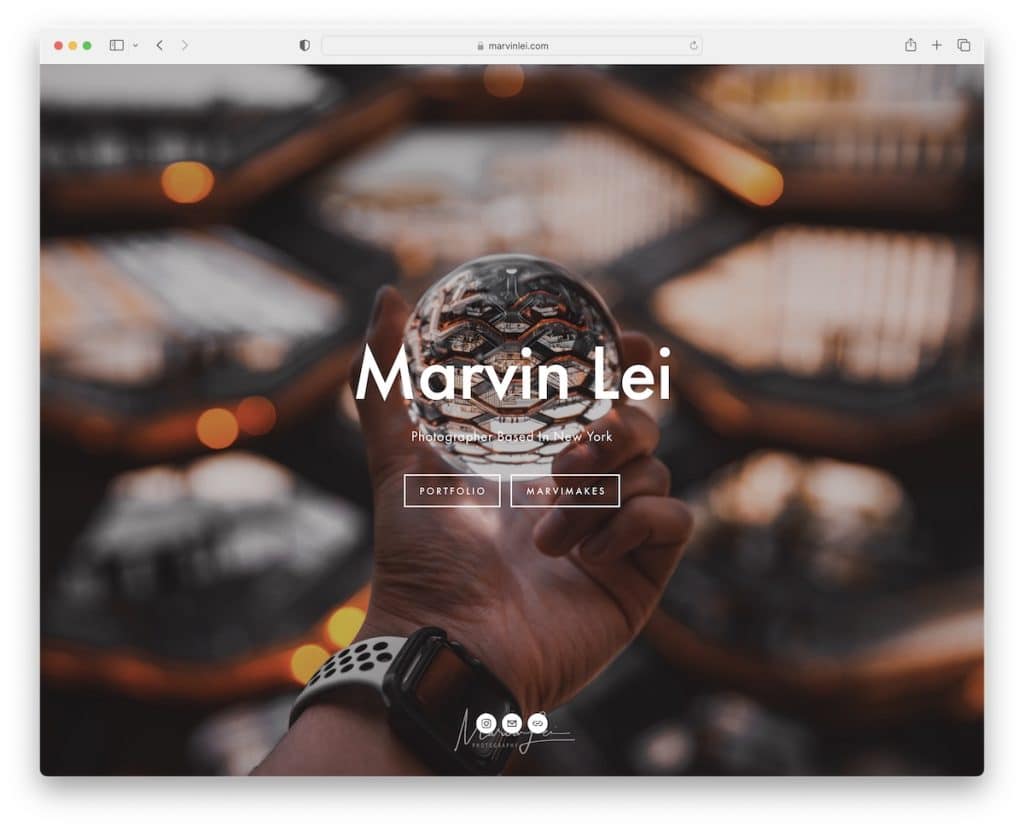 esempio di fotografia di squarespace di marvin lei