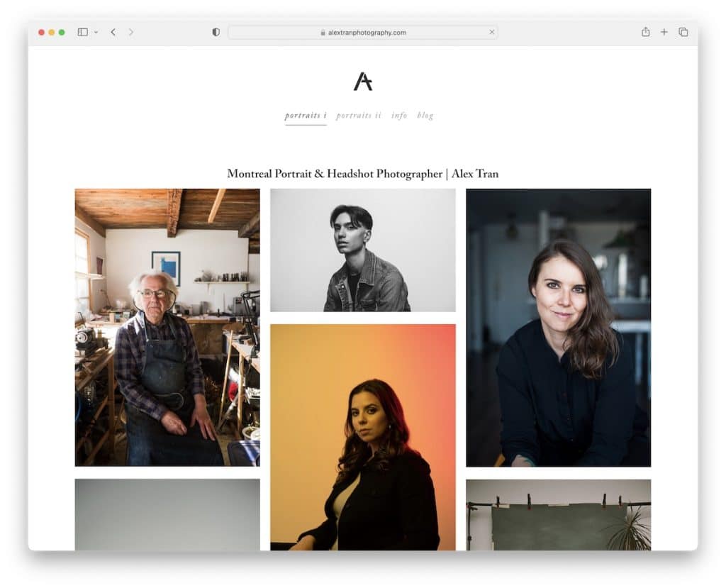 esempio di fotografia di alex tran squarespace