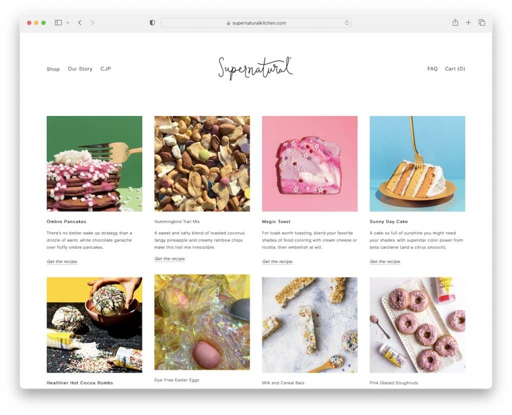 esempio di blog su supernatural squarespace