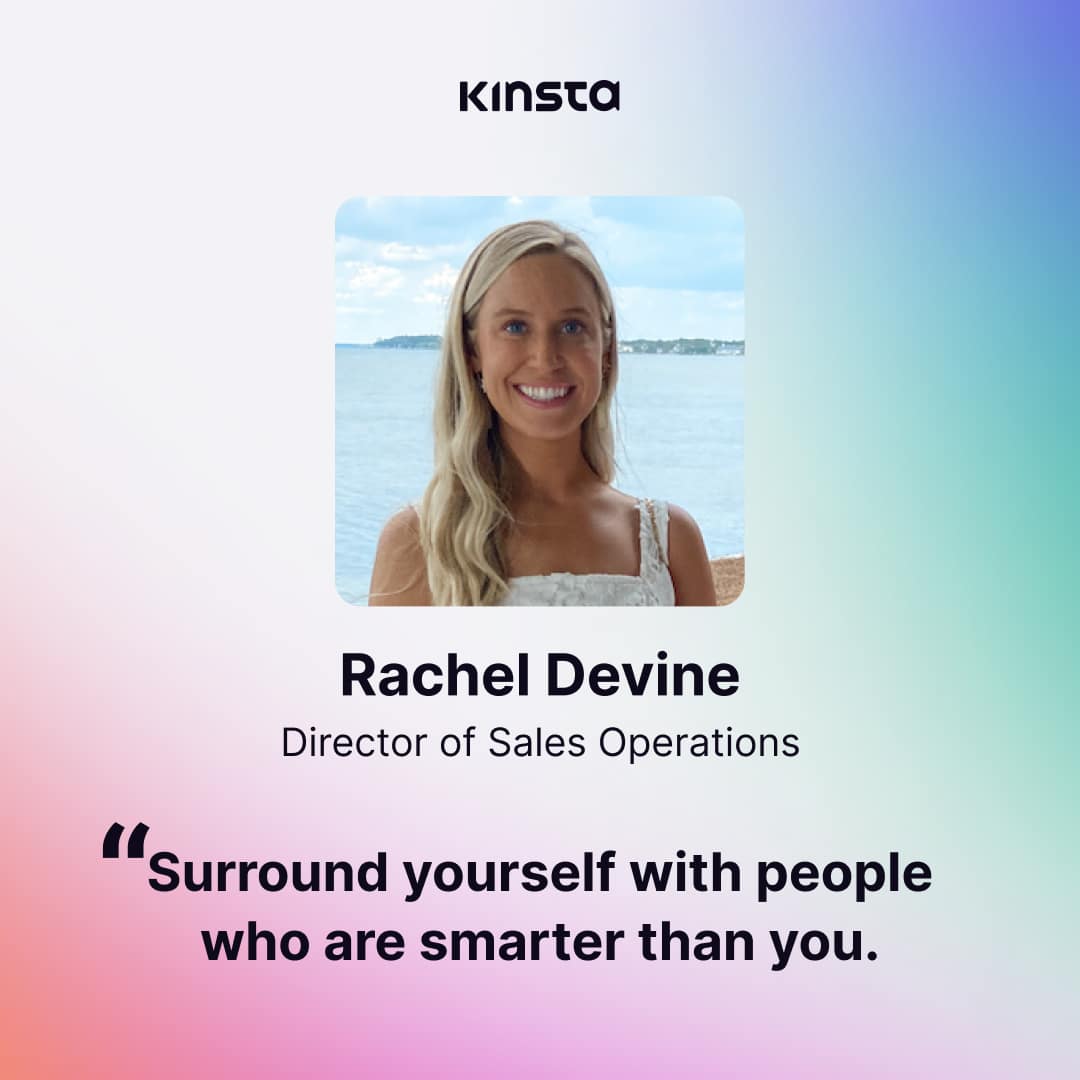 Kinsta のセールス オペレーション ディレクター、Rachel Devine 氏