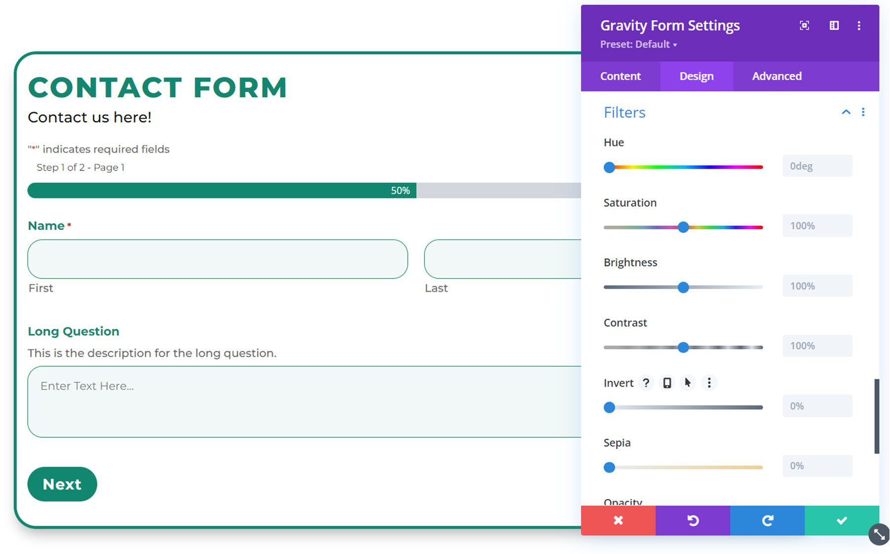 Plugin Divi Evidenzia i filtri Divi Gravity Forms