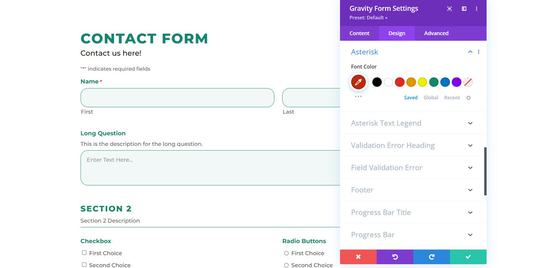 Divi Plugin Evidenzia Divi Gravity Forms Asterisk