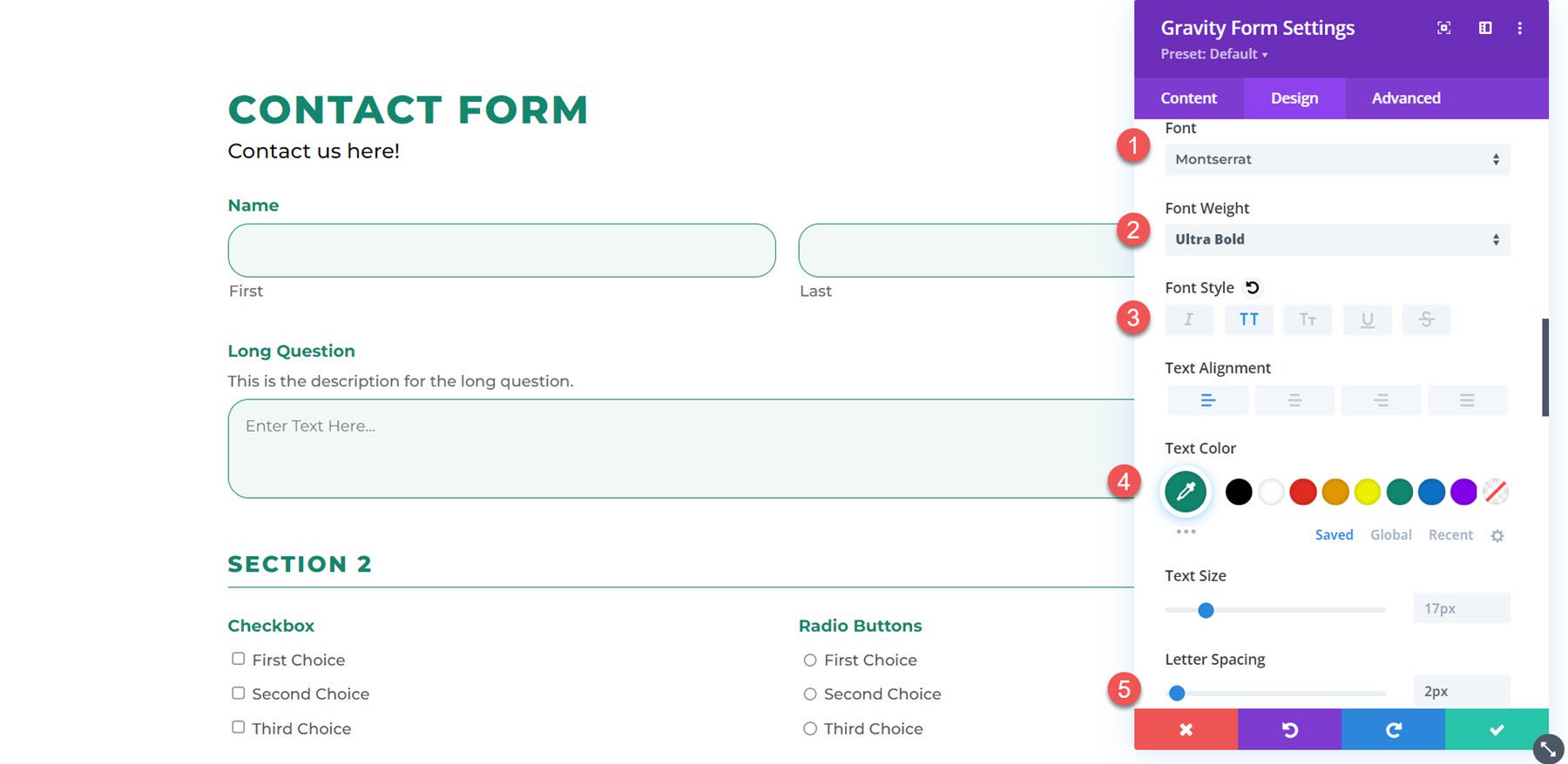 Divi Plugin Evidenzia Divi Gravity Forms Sezione Titolo del campo