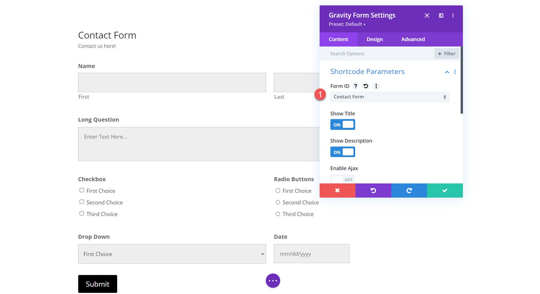 Divi Plugin Evidenzia Divi Gravity Forms Form ID