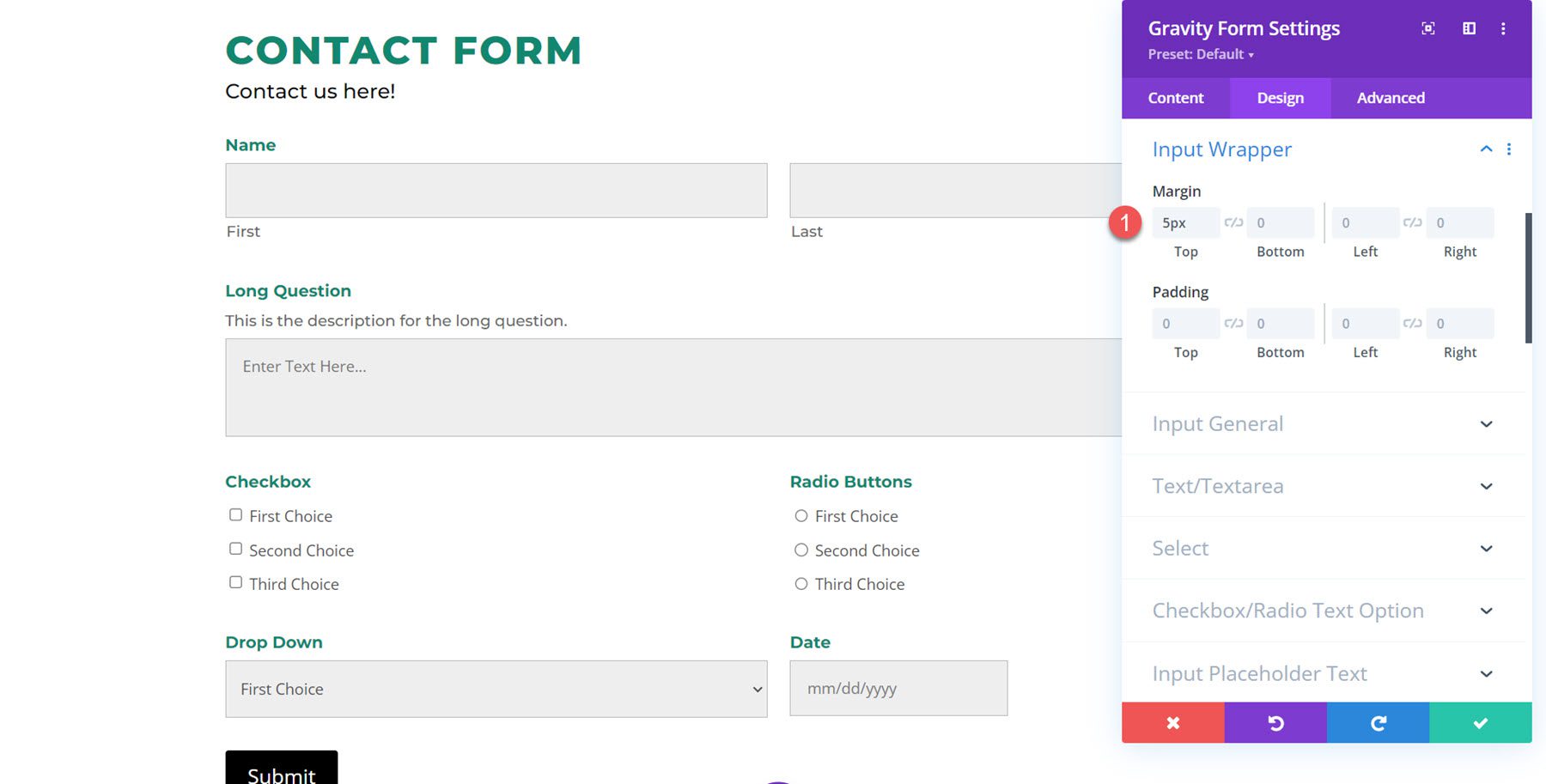 Divi Plugin Evidenzia Divi Gravity Forms Input