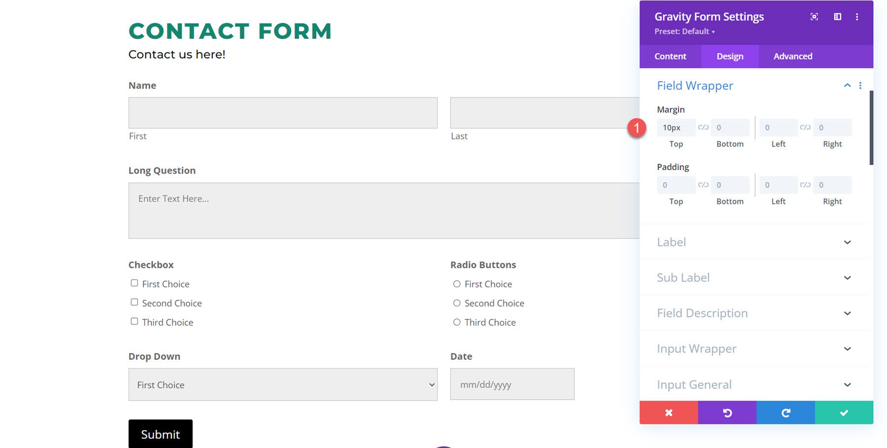 Divi Plugin Evidenzia Divi Gravity Forms Field Wrapper