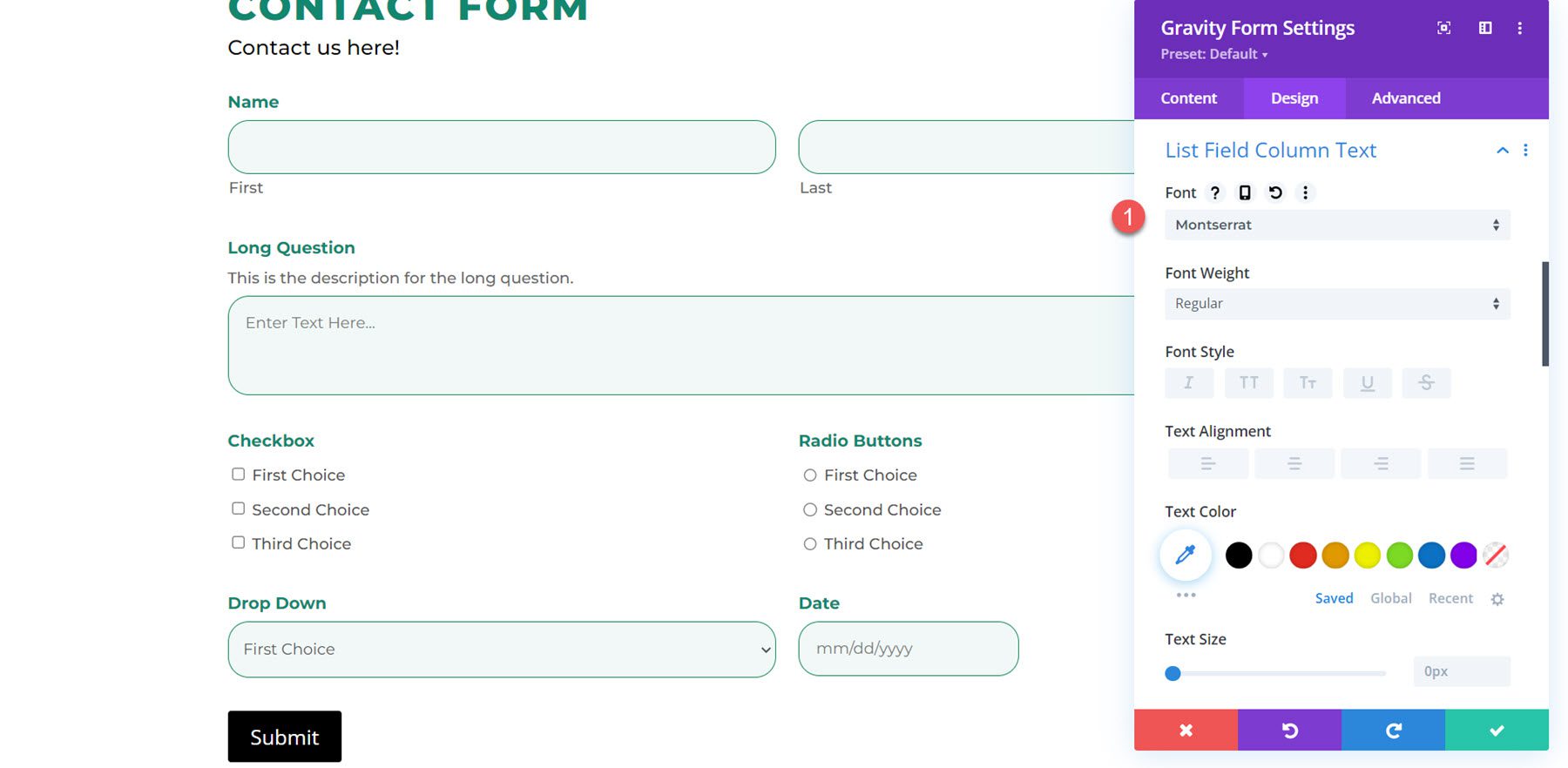 Divi Plugin Evidenzia Divi Gravity Forms List Field