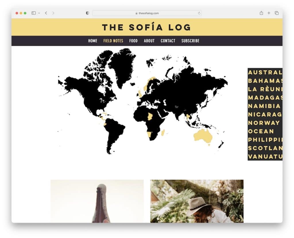 contoh blog sofia log wix