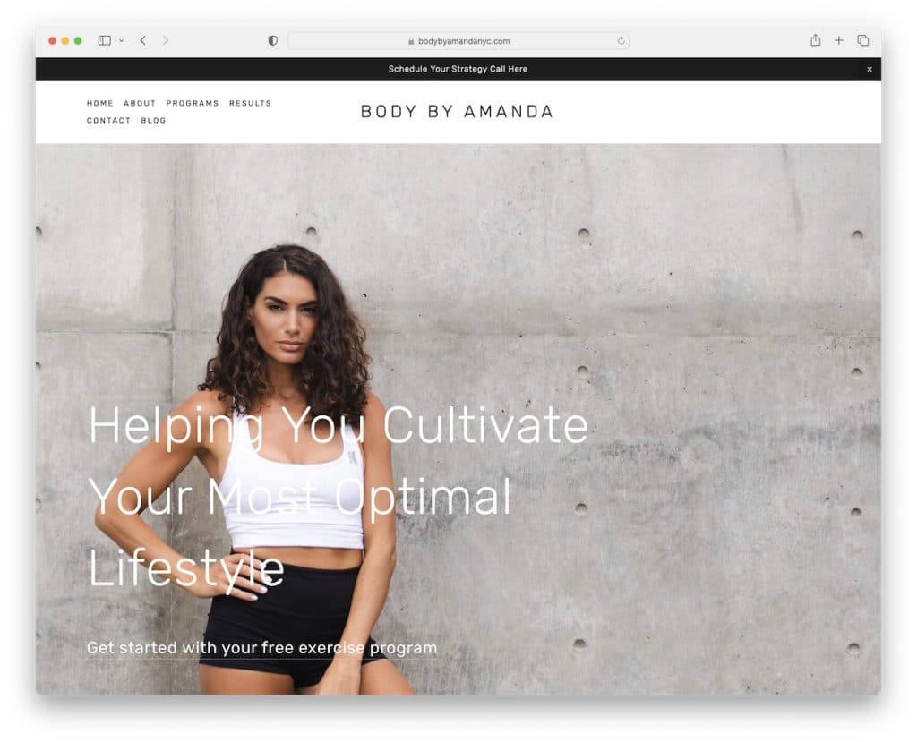 sitio web de body by amanda coach