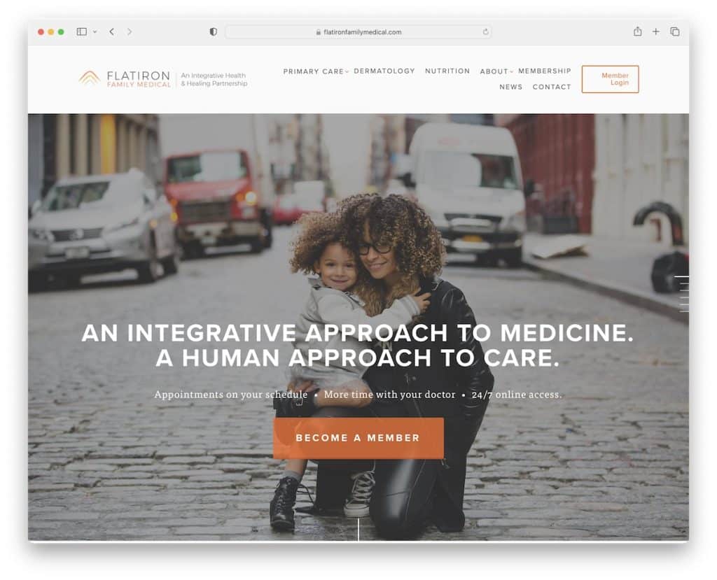 sitio web de salud médica de la familia flatiron