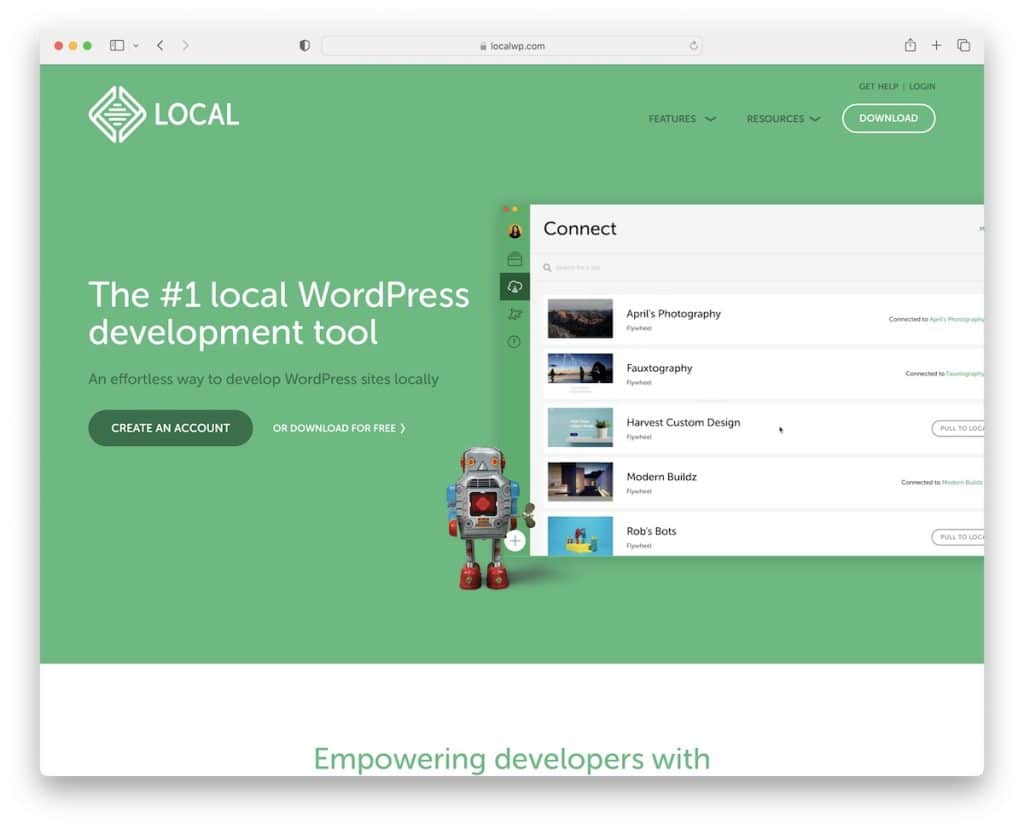 herramienta de desarrollo local de wordpress