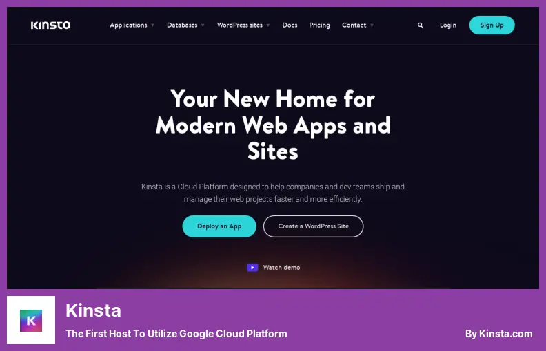 Kinsta - Le premier hébergeur à utiliser Google Cloud Platform