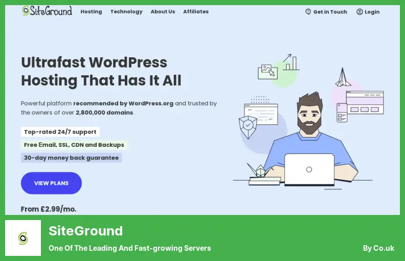 SiteGround - Salah Satu Server Terkemuka dan Berkembang Cepat