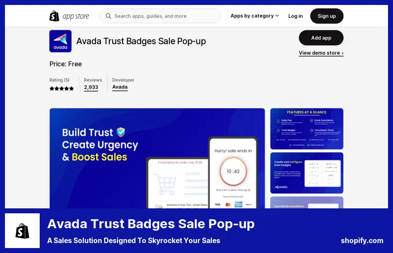 Avada Trust Badges Sale Pop‑up - 旨在使您的銷售額飆升的銷售解決方案